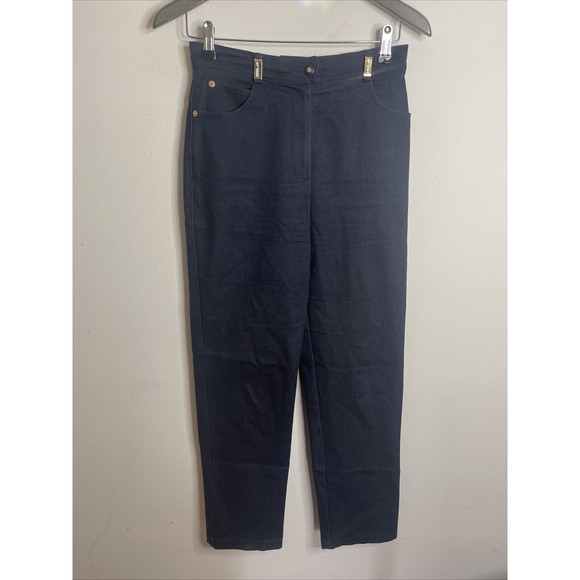 ST. JOHN SPORT MARIE GRAY SIZE 2 BLUE DENIM JEANS STRAIGHT LEGS STRETCHY EUC - Picture 1 of 6